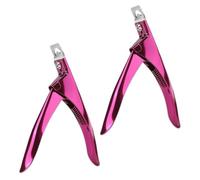 2 Pieces of Stainless Steel Nail Clippers, The Cutting is Flat and Does Not Crack, and It is Suitable for Nail Trimming and Nail Extension Treatment (Rose Red).
