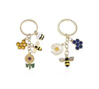 2 Pieces of Sunflower Bee Keychain, Sweet Styling Elements, Lightweight Ornaments, Carry-On Decoration, Bag Decoration, Gift Pendant for Girls.