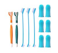 2 Pieces of Three-Head Toothbrush, 3 Pieces of Double-Head Toothbrush and 6 Pieces of Finger Brush, Tooth Cleaning Tools, Pet Dental Care Supplies.