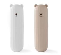 2 Pieces Of Toothbrush Box, Simple Cartoon Toothbrush Bucket, Toothbrush Storage Box, Multi-Functional Storage Box, Toothbrush Travel Box, Suitable For Business Trips, Travel And Camping