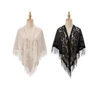 2 Pieces Of Triangular Shawl, Embroidered Lace Shawl, Women'S Fashion Shawl, Simple Solid Color Multi-Function Scarf, Banquet And Party Evening Dress Decoration.