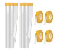 2 Pieces of Window Insulation, Window Insulation Kit, 1.8mx10m Transparent, with 4 Double-Sided Tapes, Suitable for Insulation, Windproof, Waterproof and Dustproof