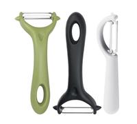 2 Pieces of Y-Type Peelers and 1 Piece of P-Type Peeler, Stainless Steel Manual Peeler, Multi-Functional Planer, Kitchen Utensils, Suitable for Peeling Fruits (Green, Black)