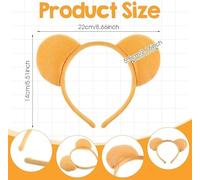 2 Pieces Of Yellow Bear Ear Headbands, Cute Animal Shape, Soft And Comfortable Material, Party Makeup And Clothing Accessories, Holiday Dress Up Headdress.