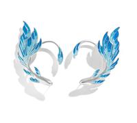 2 Pieces Oil Drop Goldfish Ear Clips,Painted Elf Ear Cuff,Silver Color No Piercing Earring Set for Women Girls Jewelry Gift (Silver)