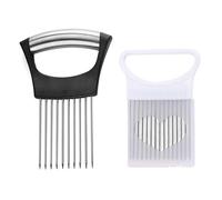 2 Pieces Onion Slicing Holder, Vegetable Slicing Holder, Fruit Slicing Holder, Kitchen Slicing Tool, Stainless Steel Slicer