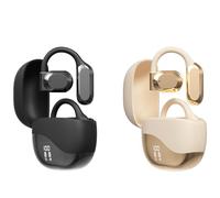 2 Pieces Open-Ear Language Translation Headphones, Real-Time Translator Earphones with HD Sound Quality for Music & Calls, Compatible with iOS Android System, White (White+Black)