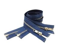 2 Pieces/Open Metal Zippers, Available in Maya 5#, Sewing Zipper, Black, Blue, Gold, Silver, Measurements, Zip for Sewing on Clothes, (55cm 2U, 330)