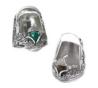 2-Pieces Open Nail Acorn Thimble - Metal Sewing Thimble for Needlework, Thumb Protector Quilting Supplies, for Embroidery, Cross Stitch, DIY Crafts (Silver Thimble -A) (Small)