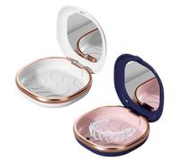 2 Pieces Orthodontic Appliance Box with Mirror, Dental Device Holder, Denture Storage Box, Denture Storage Box, Aligner Case