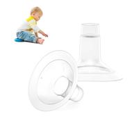 2 Pieces Oval Flanges Shields Compatible with Medela Pumps, Replacement Parts for Pump in Style, Symphony, Swing Maxi, Harmony and Personalfit Flex Breast Pump Accessories (White,0.67in)