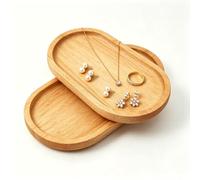 2 Pieces Ovals Bamboos Trays,20 x 11.8 x 1.5 cm Wood Serving Trays
