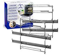 2 Pieces Oven Telescopic Rails 2 Levels with the Original Code 17001568 HEZ538200 HZ538200 for Bosch for Siemens CZ11TE25X0 for Constructa JZ11TE25X0 for Junker - Warranty 10 Years - MONTERAL
