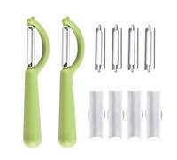 2 Pieces P-Shaped Paring Knife, 4 Blades, 4 Lids, Multi-Function Paring Knife, Kitchen Tools, Planer for Fruits and Vegetables, Hand-Held Peeling Tool.