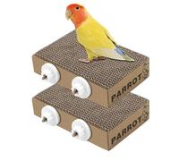 2 Pieces Paper Bird Toys, Bird Platform, Parrot Toy, Keeps Beaks Brim, Relieves Stress, and Fights Boredom-Ideal for Small to Medium Pet Birds. (Brown)
