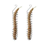 2 Pieces Parrot Foraging Basket Stainless Steel Bird Food Holder Skewer Hanging Parrot Feeder For Wheat Ears Fruits Vegetables Bread Meat Feeding