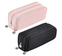 2 Pieces Pencil Case, Pencil Case, School Pencil Case, Pencil Case for Girls, Pencil Case Cord Black, Multifunctional Pencil Case