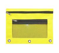 2 Pieces Pencil Pouch 3 Rings Zipper Pouches Pen Case Binder Cosmetic Bag Double Layer Mesh Zipper Clear Marker