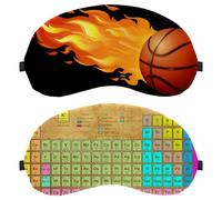 2 Pieces Periodic Table of The Elements Vintage Sleep Eye Mask for Side Sleeper, Sleeping Mask, Light Blocking Eye Mask, Soft Eye Shade Cover for Travel, Nap, Plane