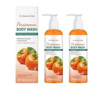 2 Pieces Persimmon Body Wash - 100 ml Persimmon Soap for Old People Smell | Natural Deodorizing Purifying Shower Gel | Long-Lasting Deep Cleansing Body Wash for Men Women Seniors