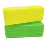 2 Pieces Pet Dog Cat Hair Remover, Block Roller Cleaner, Hollow Rubber Cleaner Brush for Sofa, Car Interiors, Furnishings, Carpets, Bedding or Any Fabric (Yellow, Green)