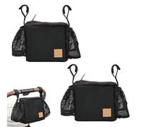 2 Pieces Pet Stroller Bag Organisers, Dog Stroller Caddy Bag, PramBuggys Storage Bags, Zipper Waterproof Pet Travel Organizer, for Any Pushchair Or Strollers