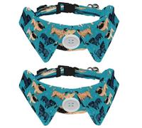 2 Pieces Pets Dog Cat Bowtie Tie, Pets Costume Adjustable Formal Necktie Collar for Cats Small Dogs Puppy Party Accessories, Cute Pugs