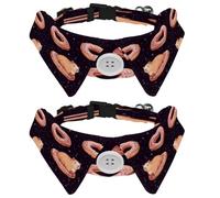 2 Pieces Pets Dog Cat Bowtie Tie, Pets Costume Adjustable Formal Necktie Collar for Cats Small Dogs Puppy Party Accessories, Capybara Donuts