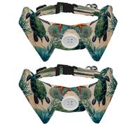 2 Pieces Pets Dog Cat Bowtie Tie, Pets Costume Adjustable Formal Necktie Collar for Cats Small Dogs Puppy Party Accessories, Sea Turtle Ocean