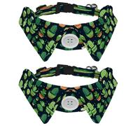 2 Pieces Pets Dog Cat Bowtie Tie, Pets Costume Adjustable Formal Necktie Collar for Cats Small Dogs Puppy Party Accessories, Green Cactus