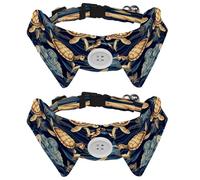 2 Pieces Pets Dog Cat Bowtie Tie, Pets Costume Adjustable Formal Necktie Collar for Cats Small Dogs Puppy Party Accessories, Sea Turtle Pattern