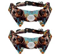 2 Pieces Pets Dog Cat Bowtie Tie, Pets Costume Adjustable Formal Necktie Collar for Cats Small Dogs Puppy Party Accessories, Dachshund Butterfly
