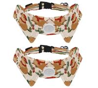 2 Pieces Pets Dog Cat Bowtie Tie, Pets Costume Adjustable Formal Necktie Collar for Cats Small Dogs Puppy Party Accessories, Capybara Christmas
