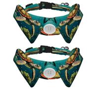 2 Pieces Pets Dog Cat Bowtie Tie, Pets Costume Adjustable Formal Necktie Collar for Cats Small Dogs Puppy Party Accessories, Turtle Ocean