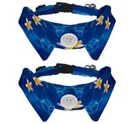 2 Pieces Pets Dog Cat Bowtie Tie, Pets Costume Adjustable Formal Necktie Collar for Cats Small Dogs Puppy Party Accessories, Plumeria Flower in The Water