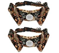 2 Pieces Pets Dog Cat Bowtie Tie, Pets Costume Adjustable Formal Necktie Collar for Cats Small Dogs Puppy Party Accessories, Forest Leopards
