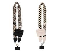 [2 Pieces] Phone Strap With Zippered Pouch, Phone Tether, Chain For Phone, Phone Lanyard Neck Strap, Phone String With Small Purse For Coin, Key, Money