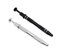 2 Pieces Piercing Ball Grabber Tool with 4-Claw Design - Jeweler's Pick Up Tool for Tiny Objects, Ic Chips & Electronic Components, Colors: Black+Silver