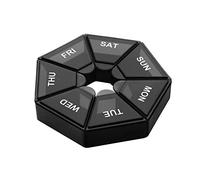 2 Pieces Pill Case 7 Grids Storage Tablet Holder Dispenser Household Pocket Travel Camp Organization Container Box Black