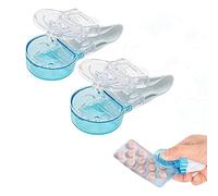 2 Pieces Pill Popper for Blister Packs, Blue Portable Pill Taker, Effortless Single-Press Extraction, Suitable for Seniors, Limited Mobility or Arthritis Sufferers (B)
