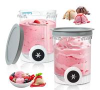 2 Pieces Pints and Lids for Ninja Swirl by CREAMi Ice Cream Maker NC700 Series, Ice Container Accessories Compatible with Ninja NC701UK BPA Free and Dishwasher