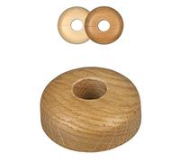 2 Pieces Pipe Covers, Solid Wood, for Pipe diameters: 15mm, 19mm, 22mm; Radiator Pipe Collars/Heating Pipe Rings/Surrounds/Roses, Real Wood: Maple, Beech, Oak, (15mm, Oak)