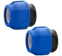 2 Pieces Pipe Plug Ø 25 mm Adapter Made of Polypropylene PP for Polyethylene PE Pipes - MONTERAL