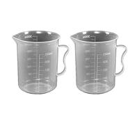 2 Pieces Plastic Measuring Cups with Handle Clear Measuring Cup Plastic Beaker Cups Plastic Graduated Cup Multipurpose Mixing Cups for Kitchen Experiment Mixing Paint Epoxy Resin, 250ml-300ml