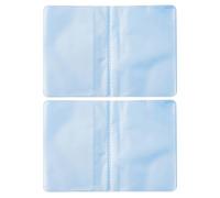 2 Pieces Plastic Wallet Insert Credit Card Holder with 10 Page 20 Slots and 10 Page 10 Slots, 9.7 x 7 cm, Transparent