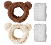 2 Pieces Plush Tie-Tie And 1 Pair Of Wrist Straps, Cute Headband, Elastic Headband, Absorbent Headband, Face Wash Accessories.