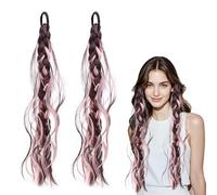2 Pieces Ponytail Extension Braid Extension Real Hair Braid Extensions Braid Extensions Braid Extensions Hairpiece Braid Ponytail Extension Natural Soft Suitable for Women and Girls