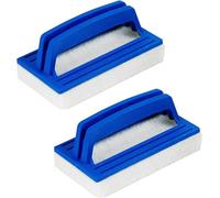 2 Pieces Pool Wall Brush, Sponge Pool Scrubbing Brush Soft Hot Tub Cleaning Brush Pool Sponge Cleaner with Handle for Swimming Pool Pond Spa (White)