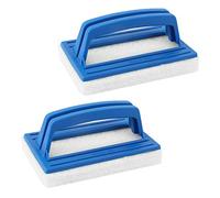 2 Pieces Pool Wall Brush, Sponge Pool Scrubbing Brush Soft Hot Tub Cleaning Brush Pool Sponge Cleaner with Handle for Swimming Pool Pond Spa (White)
