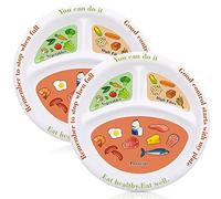 2 Pieces Portion Control Plates Macro Diet Plate Bariatric Divided Portion Control Container Portion Plate Nutrition Plate for Weight Loss Balanced Eating Food Meal Dinner Adults, 8.3 Inch